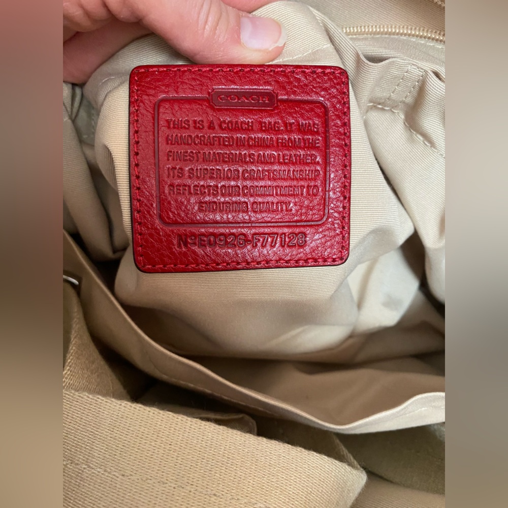 Coach Red Travel Tote / Diaper Tote with Long Strap and So Many Pockets! - Picture 14 of 16